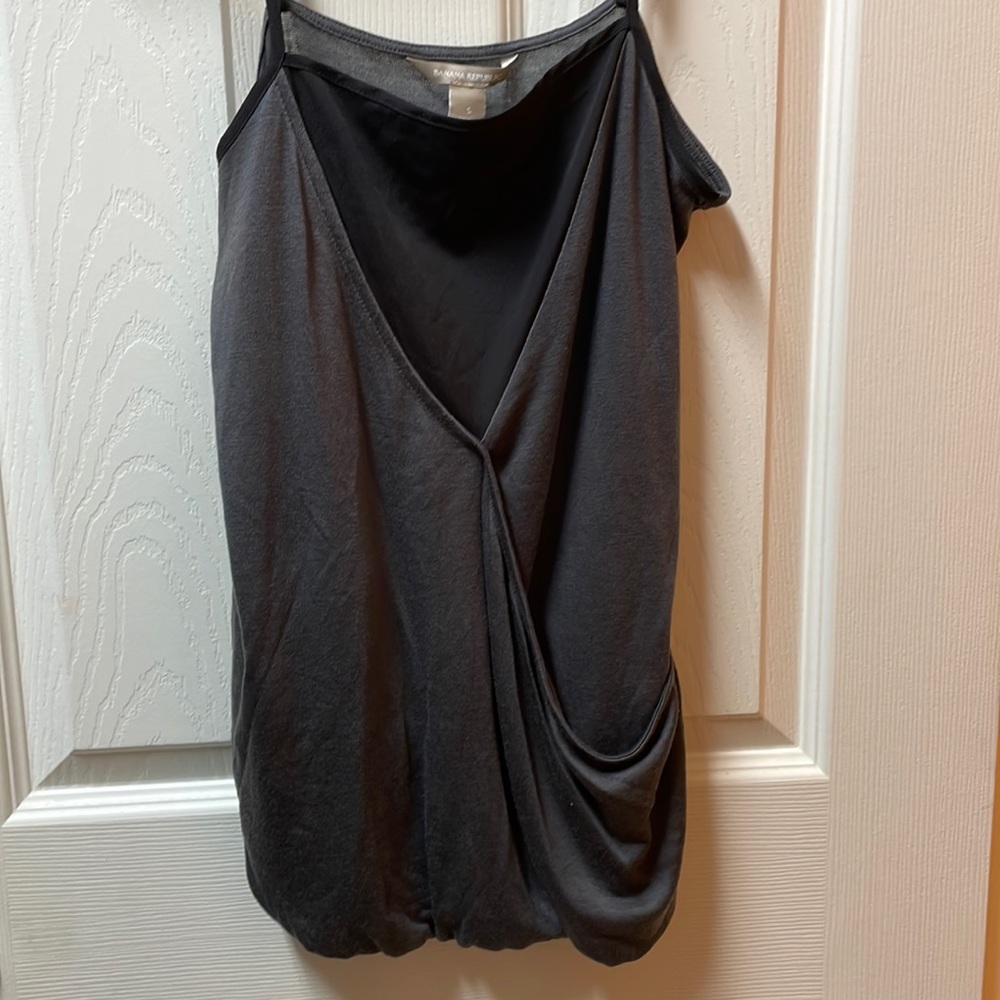 Banana Republic Grey/Black Cami Fold over top